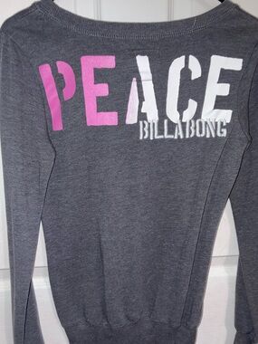 Billabong Gray Sweatshirt with Pink Accent Logo